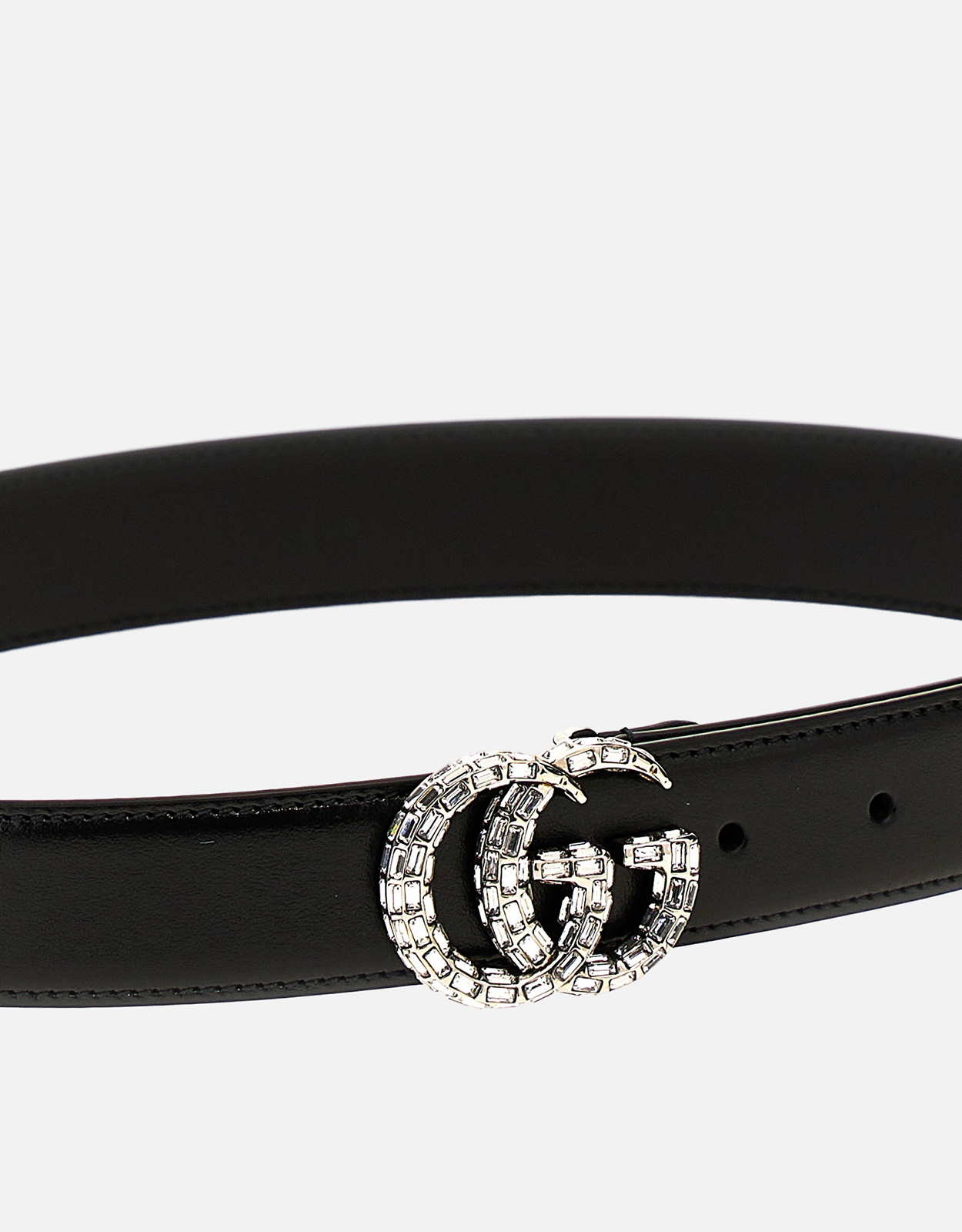 Gucci GGマーモント レザー細ベルト クリスタル付き () IFCHIC.COM