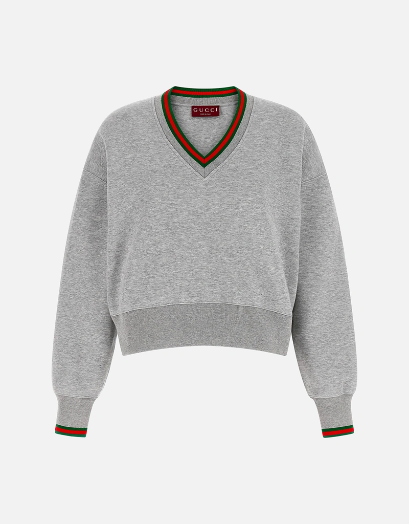 Gucci コットンジャージーWebリラックスフィットスウェットシャツ