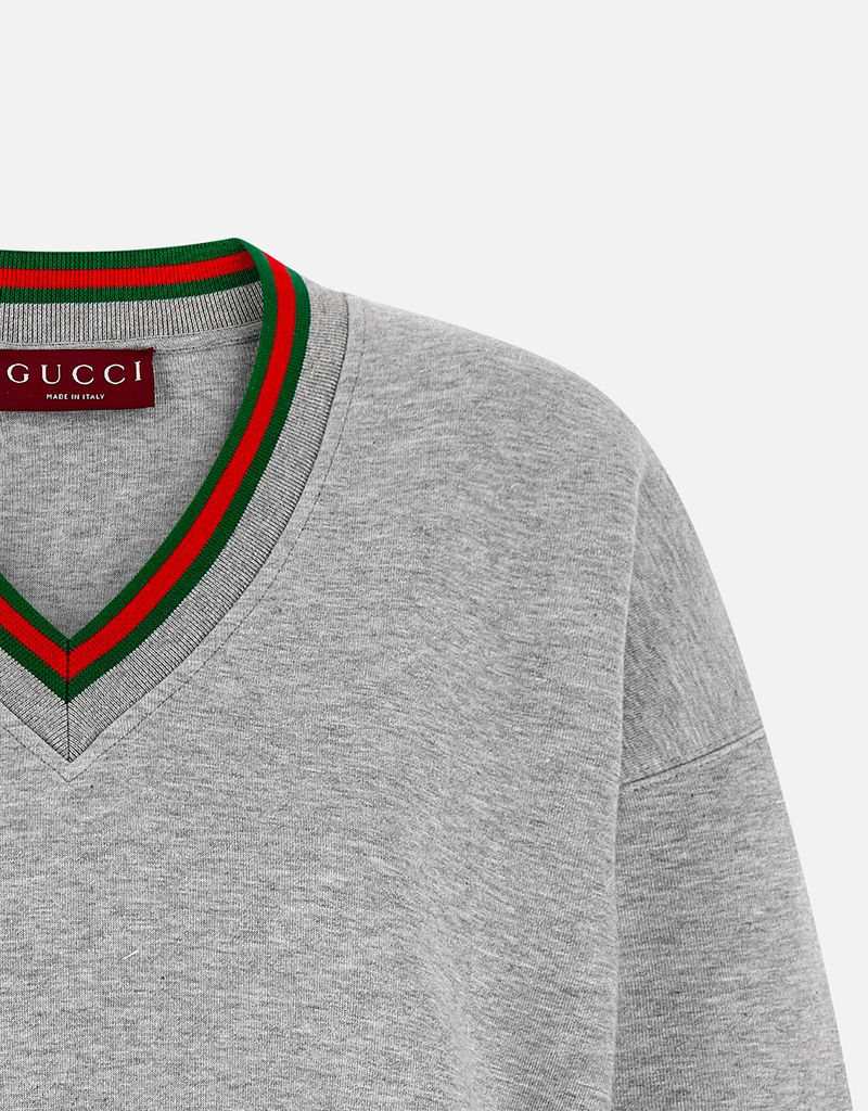 Gucci コットンジャージーWebリラックスフィットスウェットシャツ