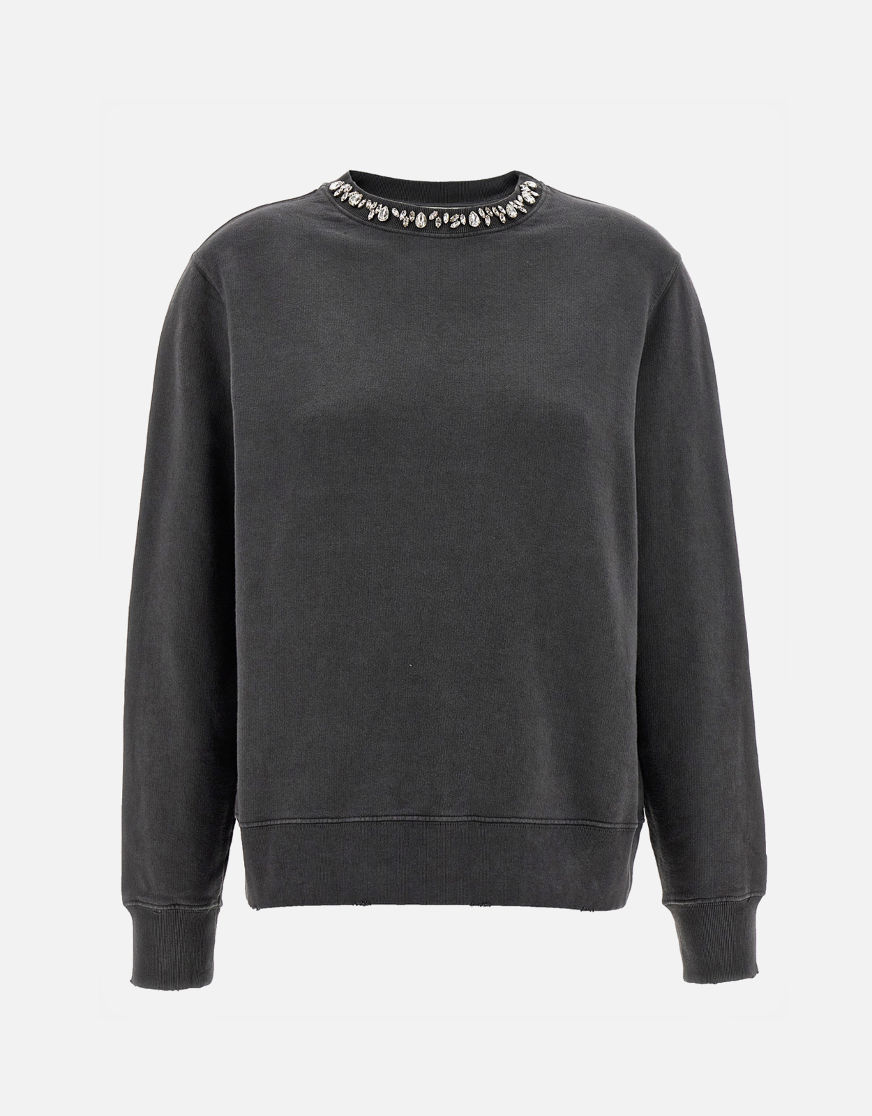 Golden Goose Anthracite Gray Cotton Crystal Sweatshirt - XS　Golden Goose アンスラサイト グレー コットン クリスタル スウェットシャツ - XS Golden