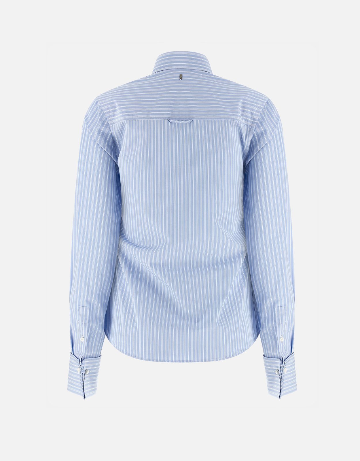 AMI Paris ブルーコットン長袖フリル調節シャツ (すべての新品) IFCHIC.COM