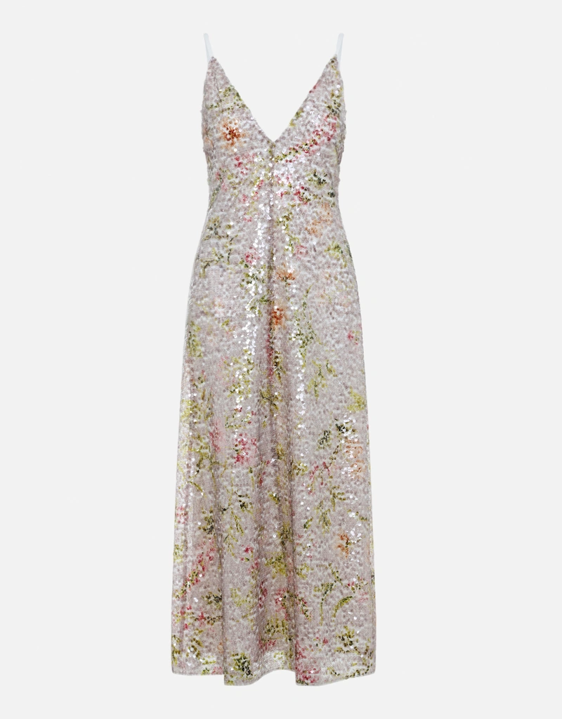 mango yellow long dress Cassiopeia Open Back String Tie Maxi Dress Mango main image 1
