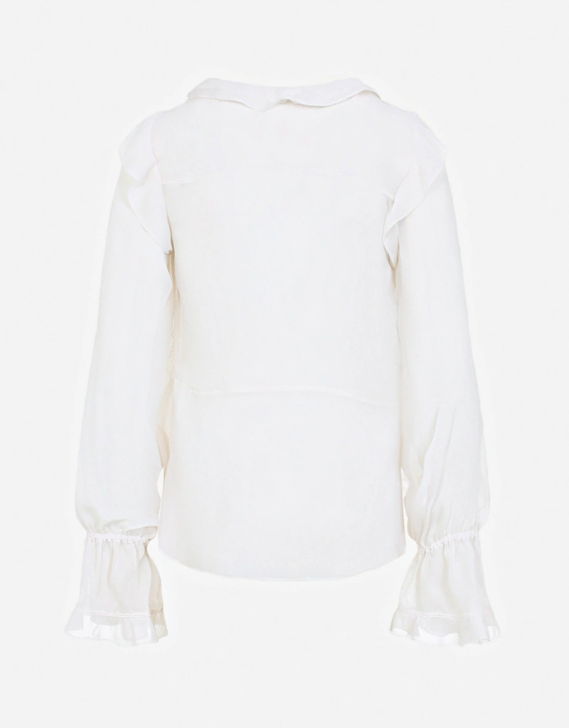 Alberta Ferretti シルククレポンラッフルブラウス (トップス) IFCHIC.COM