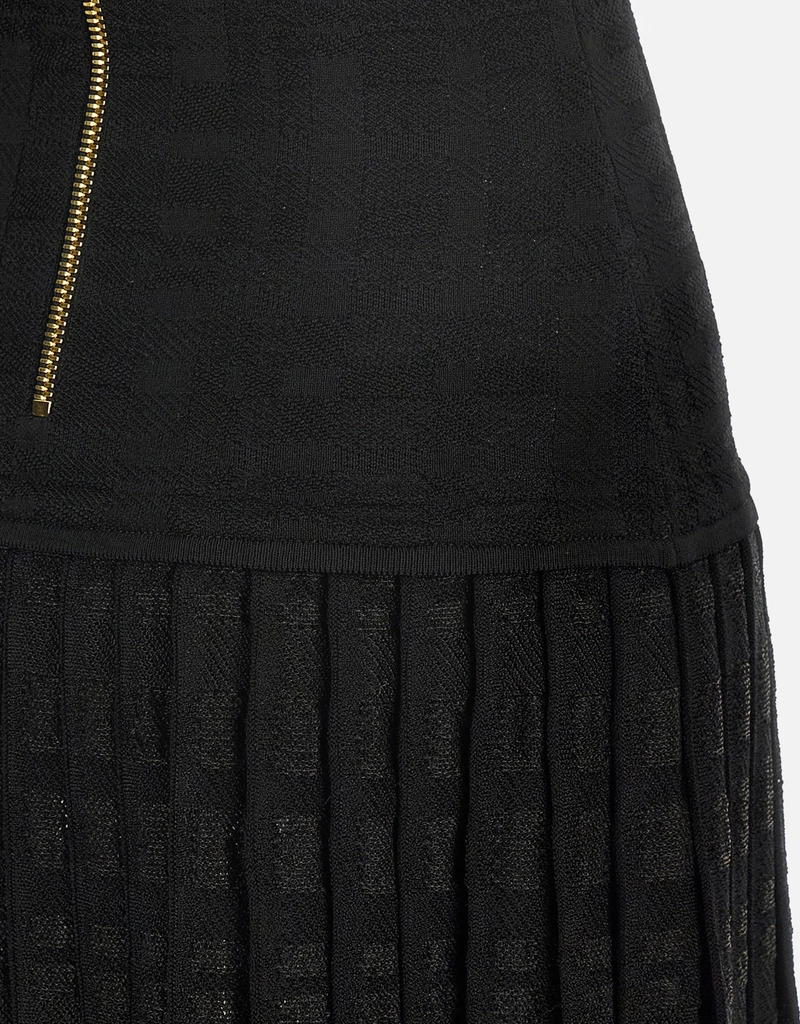 Balmain タータンタトゥーニットフレアショートドレス (すべての新品