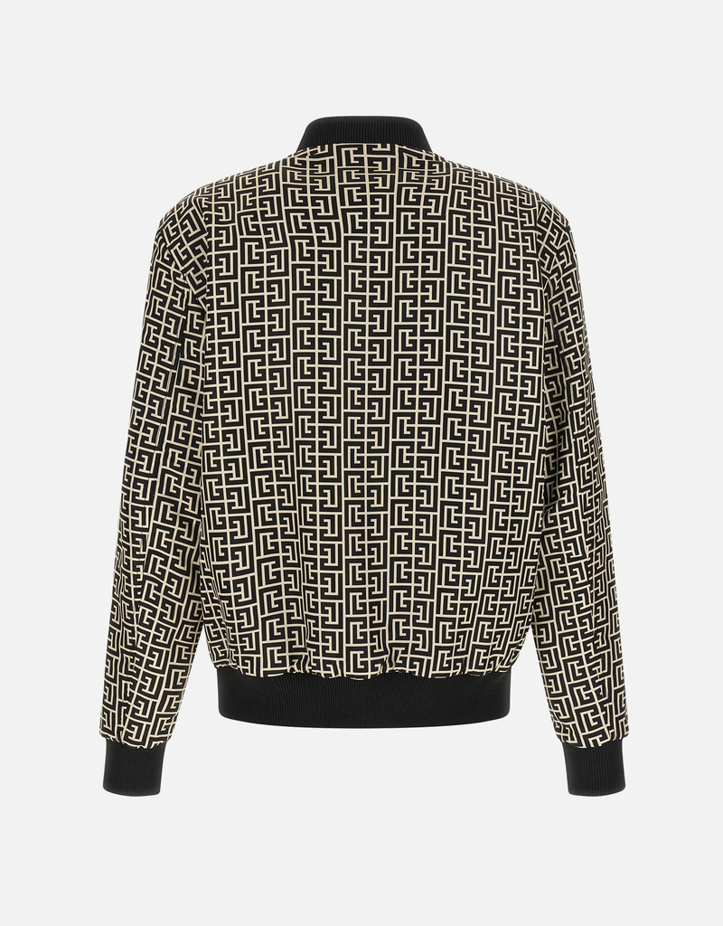 Balmain メンズモノグラムリバーシブルナイロンボンバージャケット