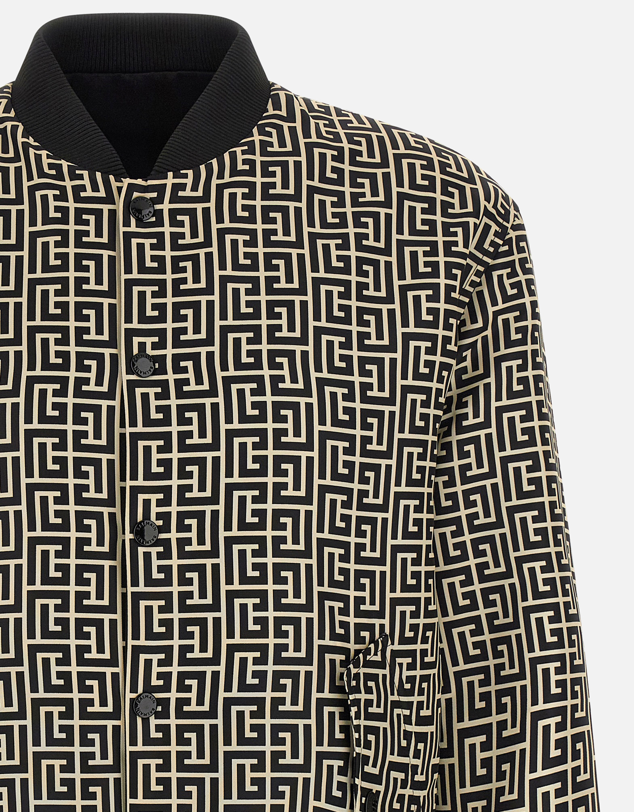 Balmain メンズモノグラムリバーシブルナイロンボンバージャケット Balmain メンズモノグラムリバーシブルナイロンボンバージャケット