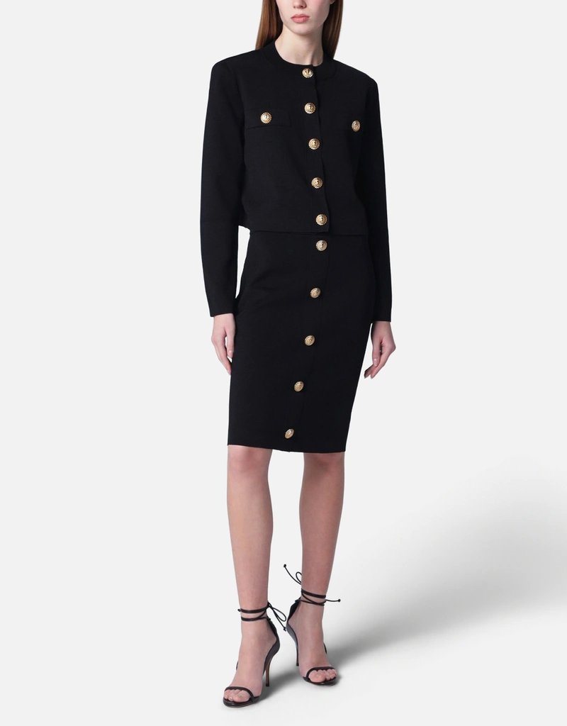 Balmain Black tweed pencil skirt (Skirts) IFCHIC.COM