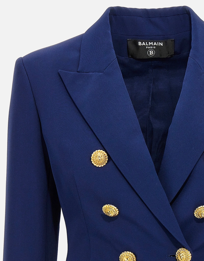 Balmain Crepe 6 Button Double-Breasted Blazer () IFCHIC.COM