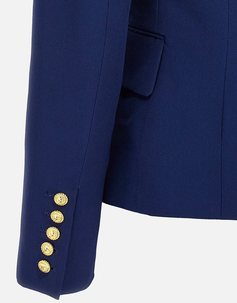 Balmain クレープ6ボタンダブルブレストブレザー () IFCHIC.COM