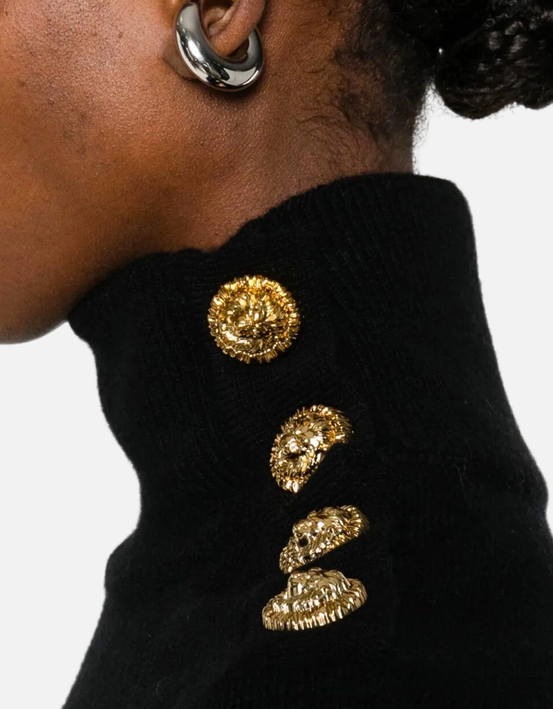 Balmain ショートカシミヤバージンウールルーズフィットセーター