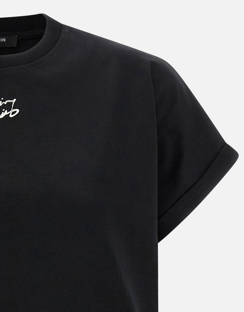 Balmain クロップドコットンロゴプリントTシャツ (すべての新品