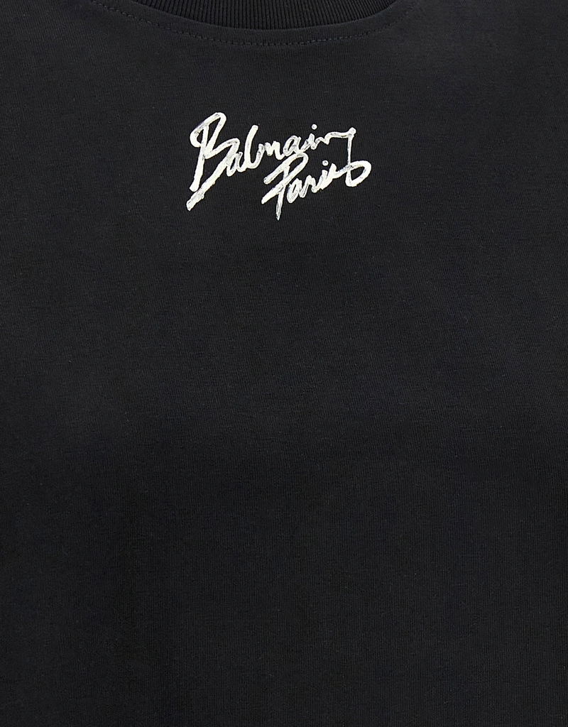 Balmain クロップドコットンロゴプリントTシャツ (すべての新品