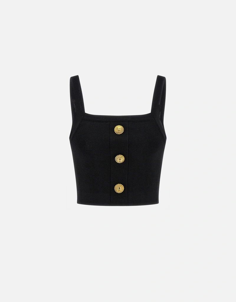 Balmain ボタン付きニットブラトップ (すべての新品) IFCHIC.COM