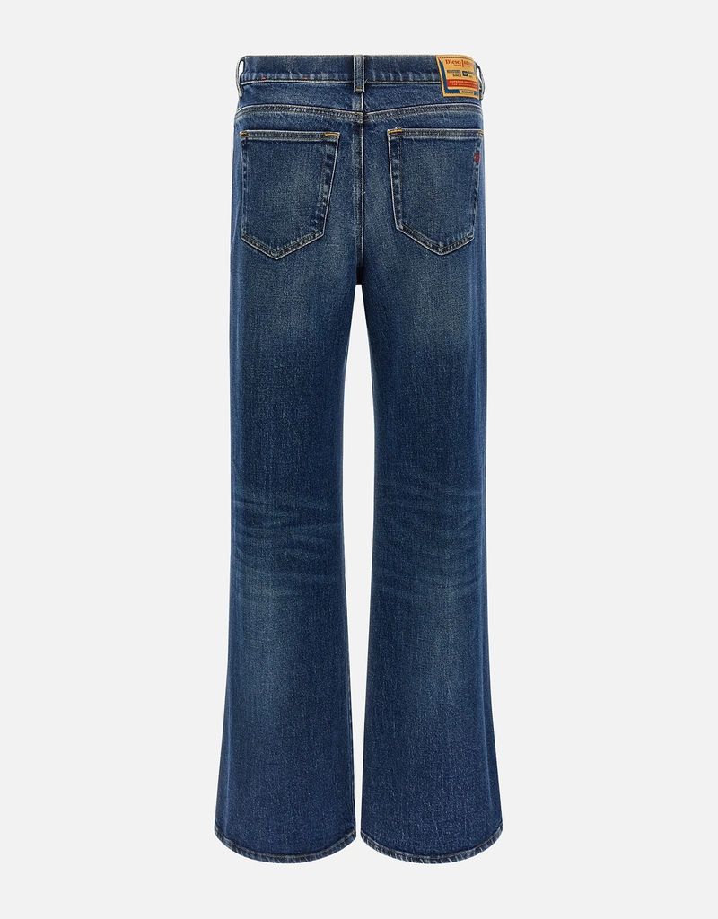 DIESEL ワイドフレアデニム Diesel 1978 D-Akemi ストーンウォッシュコットン ミッドウエスト