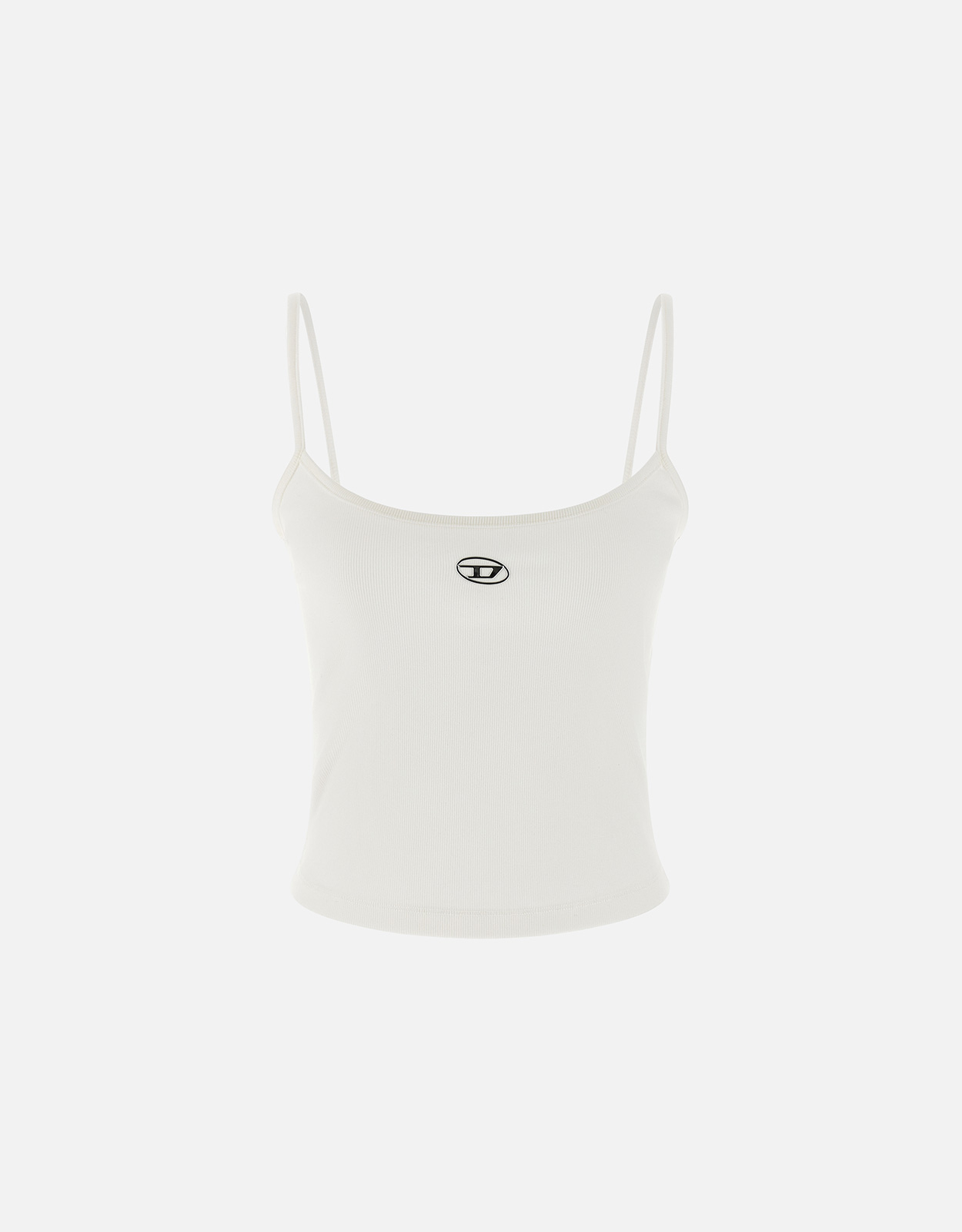DIESEL ホワイト キャミソール Diesel ファインリブ ストレッチ スリムフィットトップス (すべての