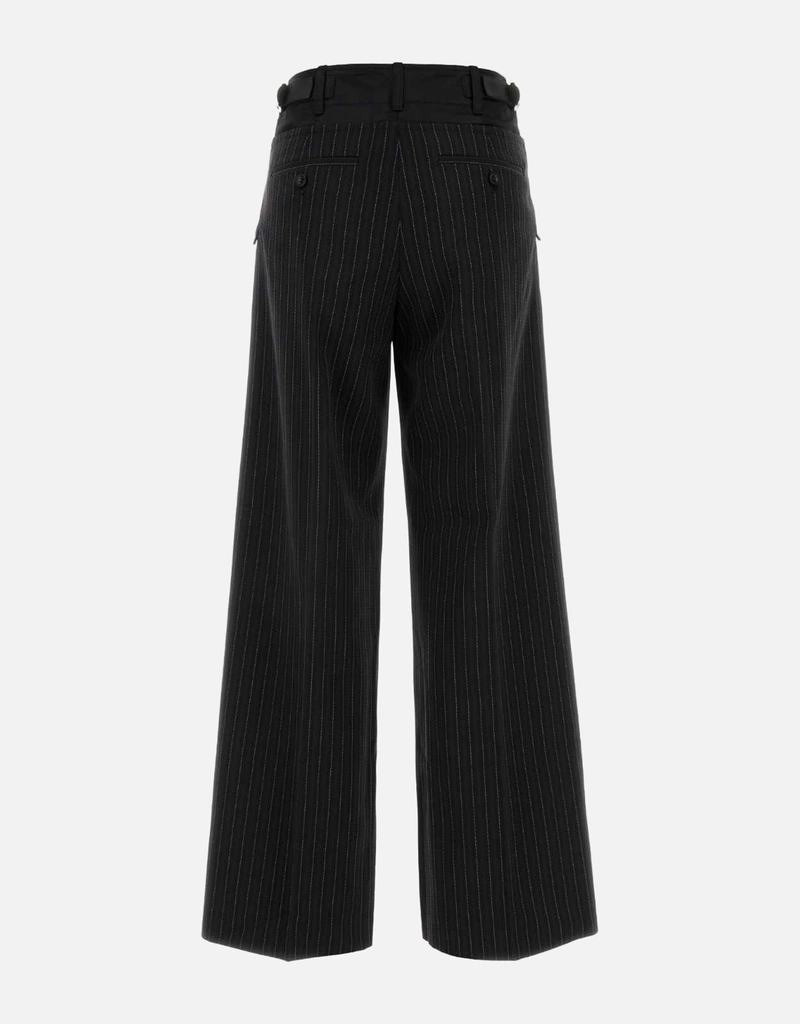 Sacai ポリエステル混紡ストライプ刺繍パンツ (すべての新品) IFCHIC.COM