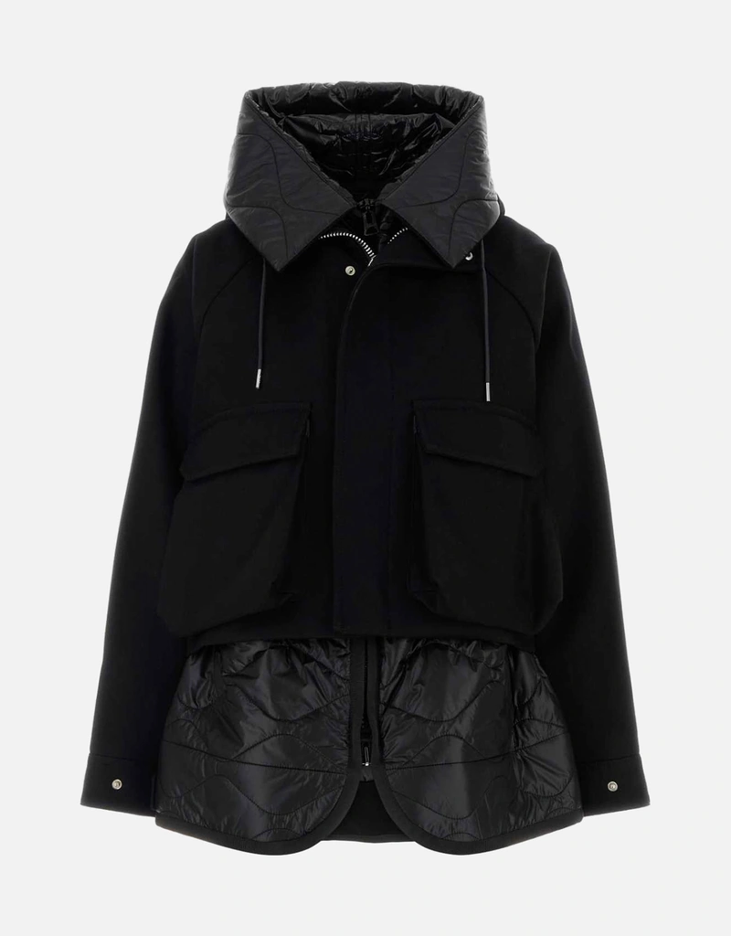 Sacai キルティングナイロンウールインサートフードジャケット (すべて