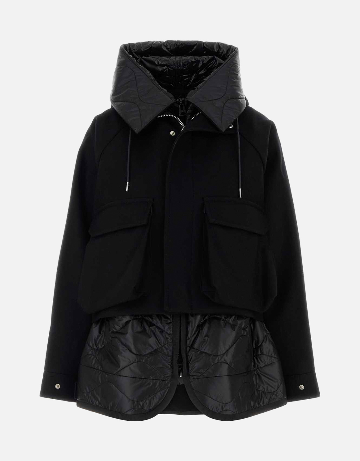 Sacai キルティングナイロンウールインサートフードジャケット (すべて