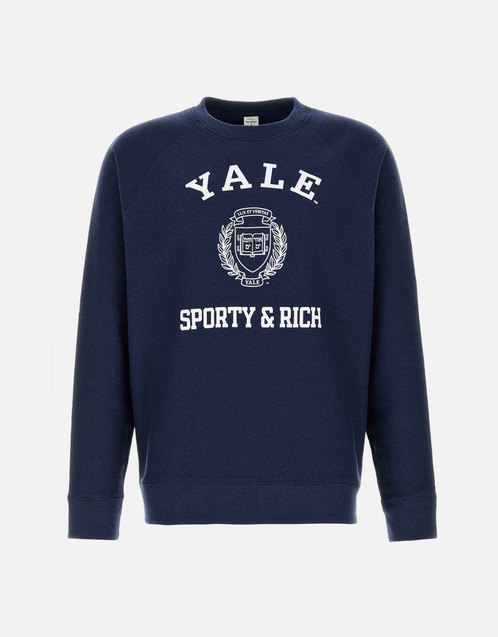 Sporty & Rich メンズコットンポリエステルYaleプリントスウェット