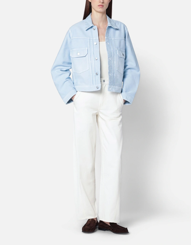   ライトブルー デニムジャケット Mサイズ Victoria Beckham ライトブルーデニムジャケット (すべての新品