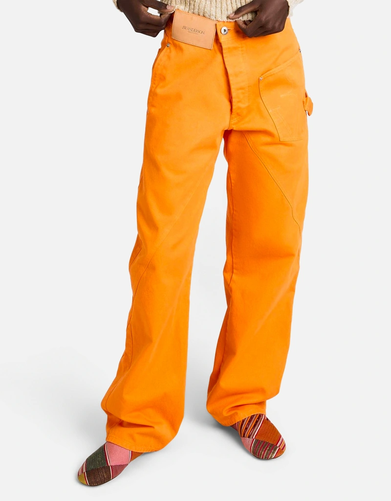 JW Anderson ツイステッドワークウェアブライオレンジコットンジーンズ