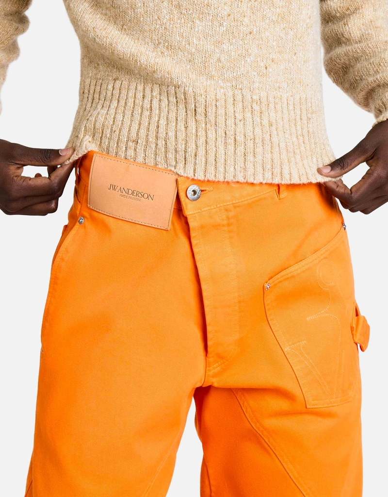 JW Anderson ツイステッドワークウェアブライオレンジコットンジーンズ