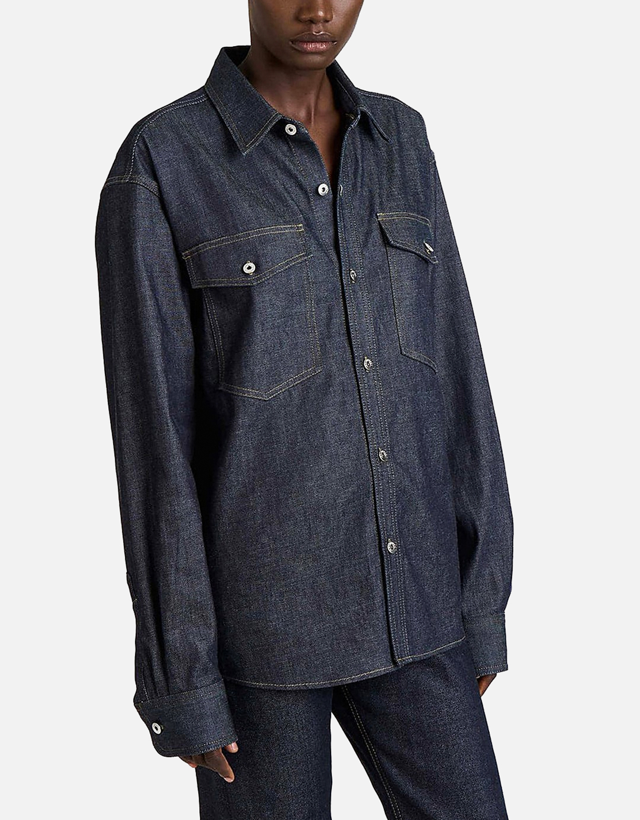 JW ANDERSON デニムシャツ JW Anderson オーバーサイズインディゴデニムシャツ (トップス) IFCHIC.COM