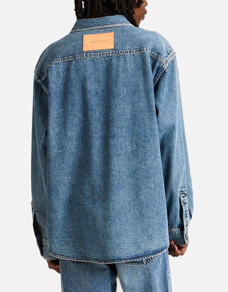 ジャケット・アウター JW Anderson oversized denim shirt JW Anderson Men's Oversized Denim Shirt Mid Blue (Shirts) IFCHIC.COM