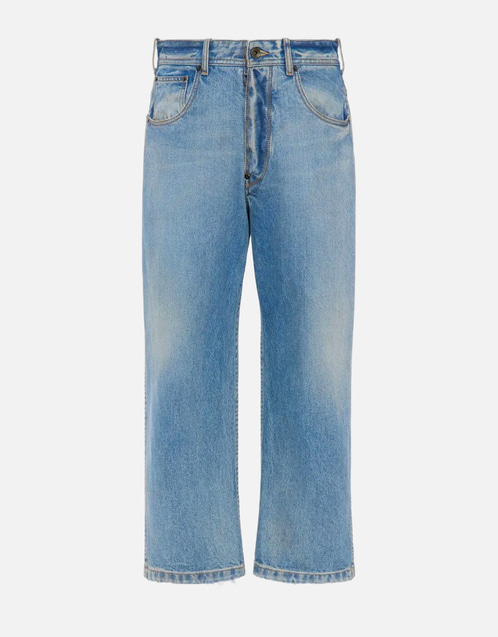 Maison Margiela メンズウォッシュドデニムストレートレッグクロップド