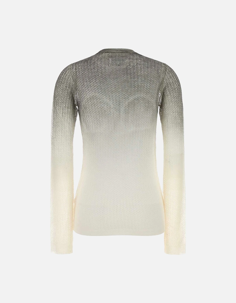 Maison Margiela シアーニット長袖ウール混クルーネックトップス