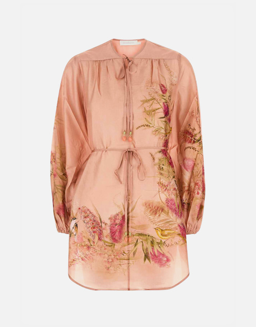 Zimmermann シルク花柄プリントVネックチュニックトップ (すべての新品