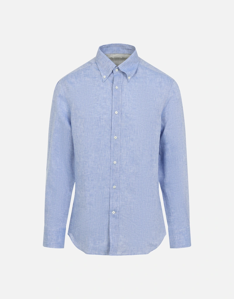Brunello Cucinelli LIGHT BLUE LINEN SHIRT, BLUE / M Brunello Cucinelli LIGHT BLUE LINEN SHIRT, BLUE / M