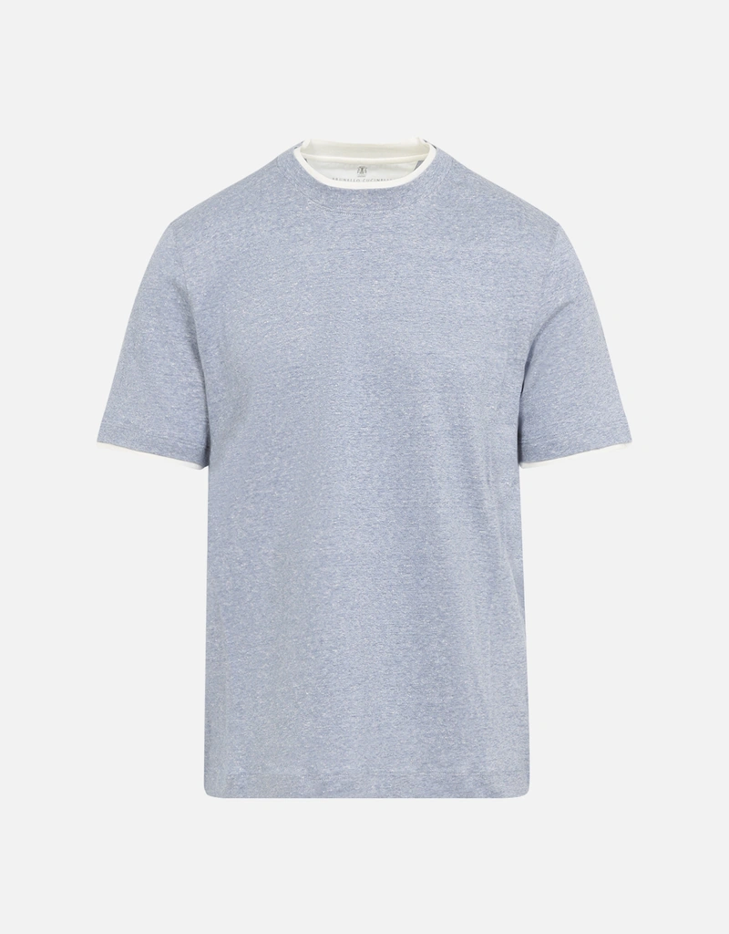 Brunello Cucinelli メンズ バイカラー コットン Tシャツ (すべての