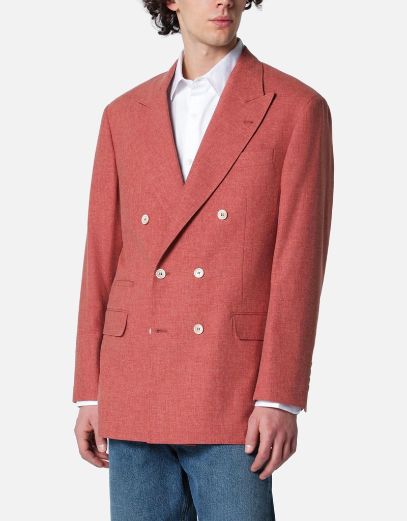Brunello Cucinelli メンズリネンダブルブレストジャケット (すべての