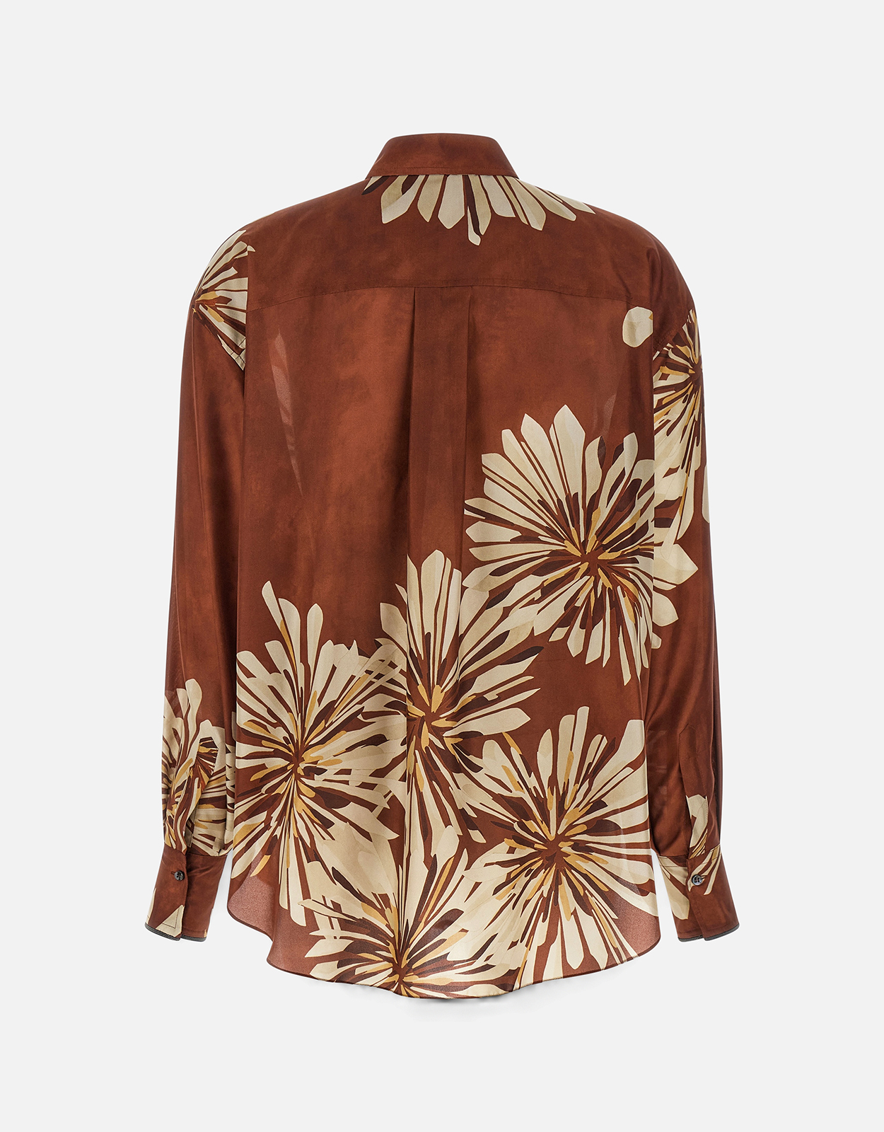 Brunello Cucinelli 花柄シルクコンフォートフィットシャツ (すべての