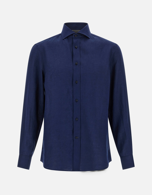 Brunello Cucinelli メンズリネンフレンチカラーイージーフィット