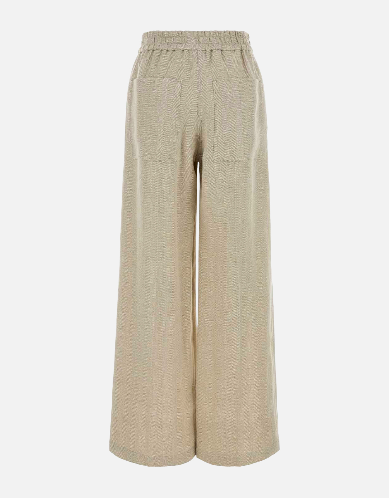 Brunello Cucinelli メランジェベージュリネンブレンドワイドレッグ