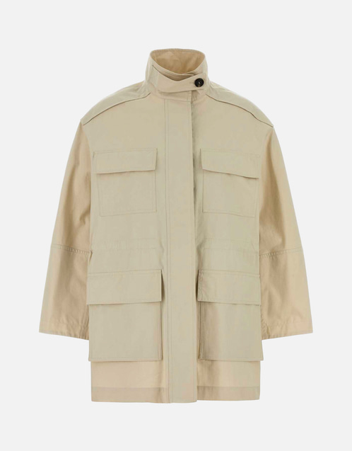 Brunello Cucinelli サンドコットン混紡ハイネックジャケット (すべて