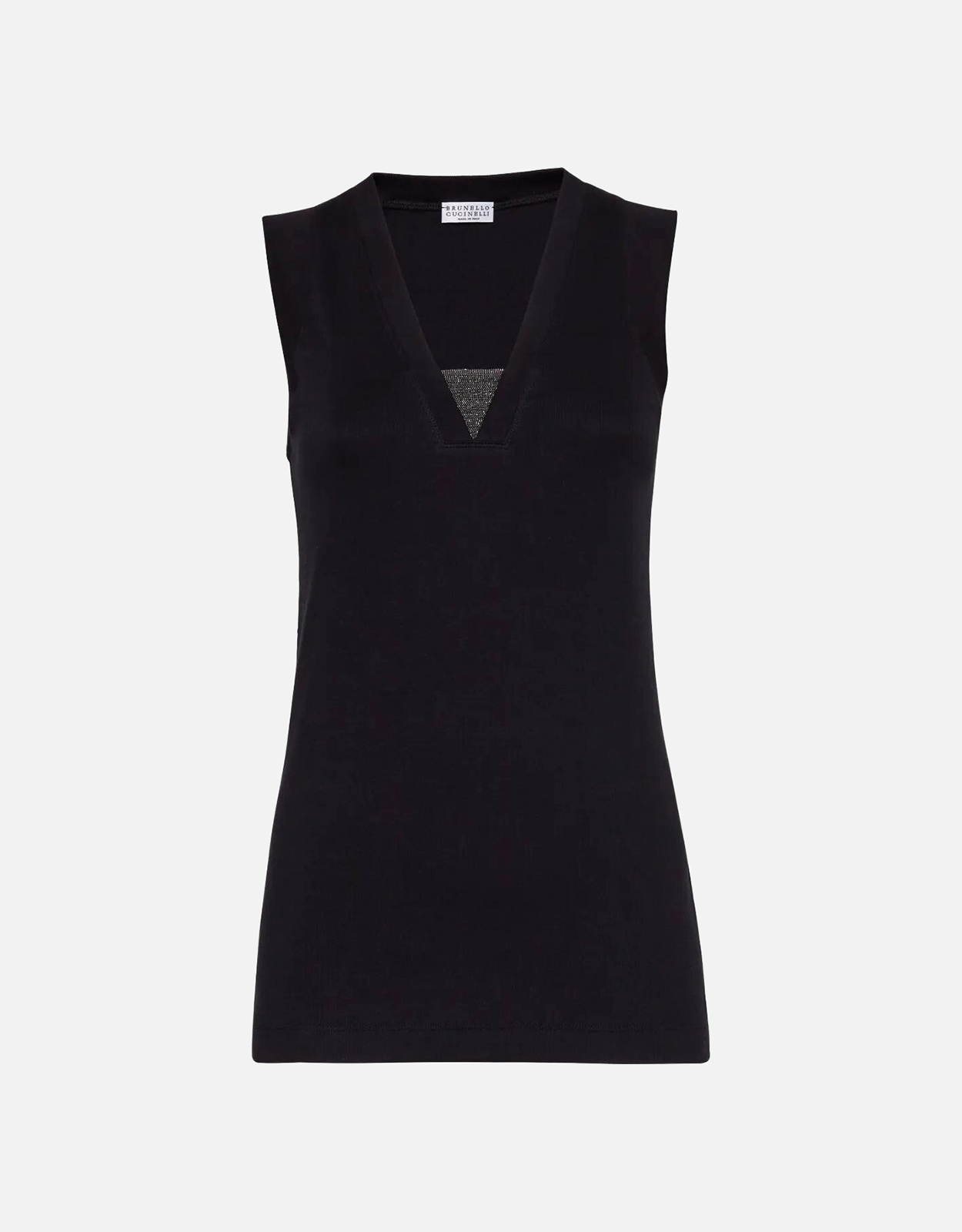 Brunello Cucinelli Ribbed Stretch Cotton Jersey Top - S　ブルネロ クチネリ リブストレッチコットンジャージートップ - S Brunello