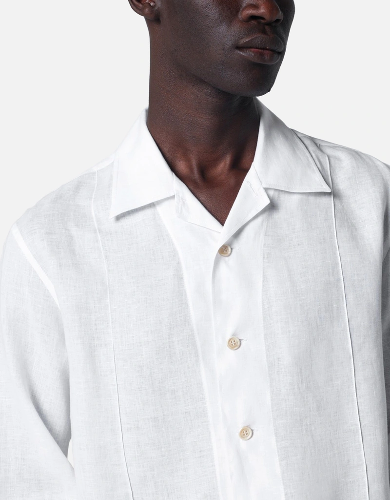 Brunello Cucinelli Men's White Linen East Fit Shirt (Shirts) IFCHIC.COM Brunello Cucinelli Men's White Linen East Fit Shirt (Shirts) IFCHIC.COM