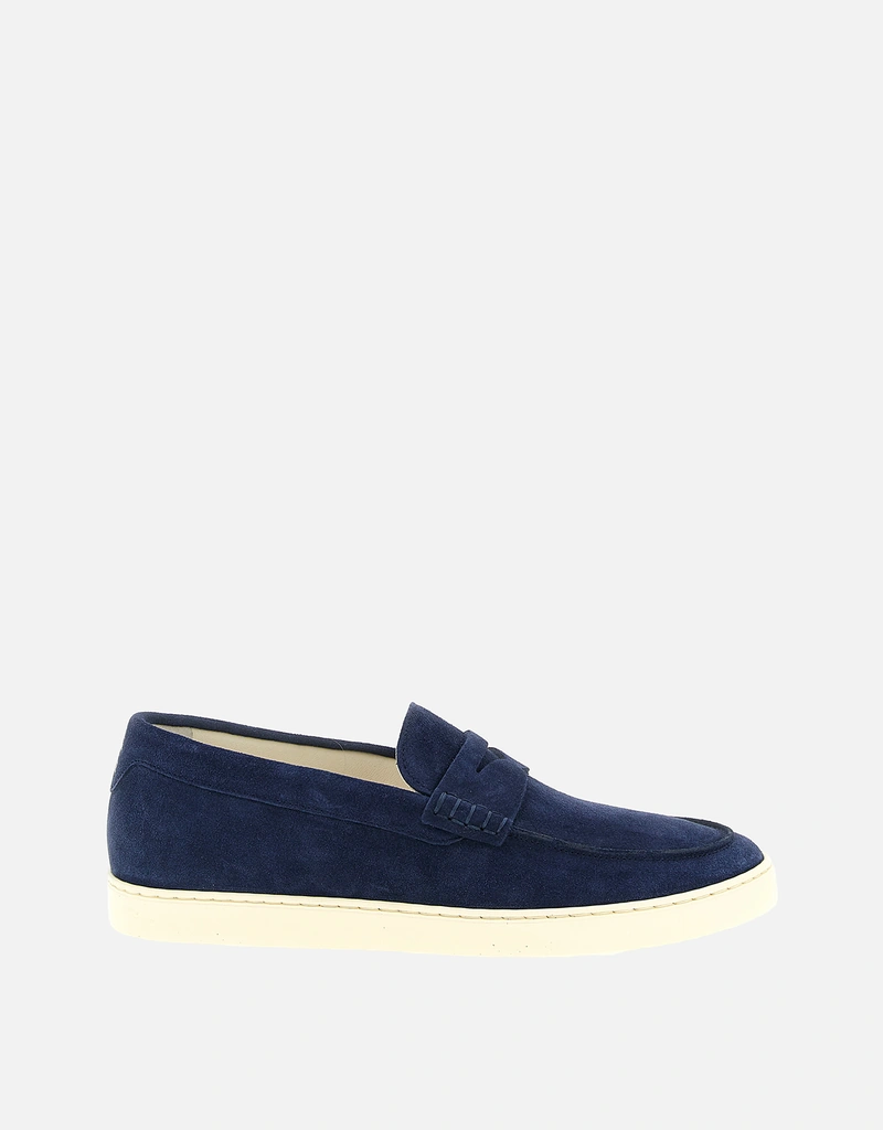 Brunello Cucinelli メンズカーフスエードレザースリッポンローファー