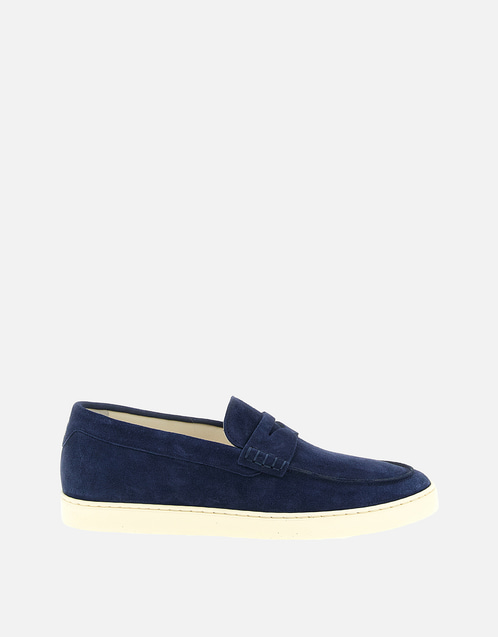 Brunello Cucinelli メンズカーフスエードレザースリッポンローファー
