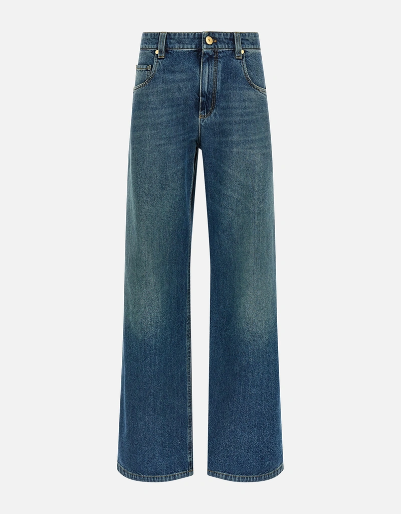 Brunello Cucinelli ストーンウォッシュデニムワイドストレート