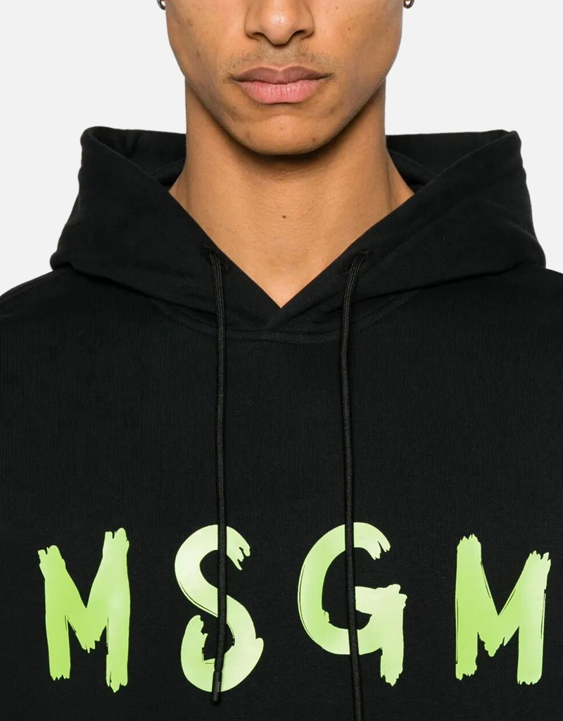 MSGM Men's Relaxed Fit Logo-Print Cotton Hoodie (All New In