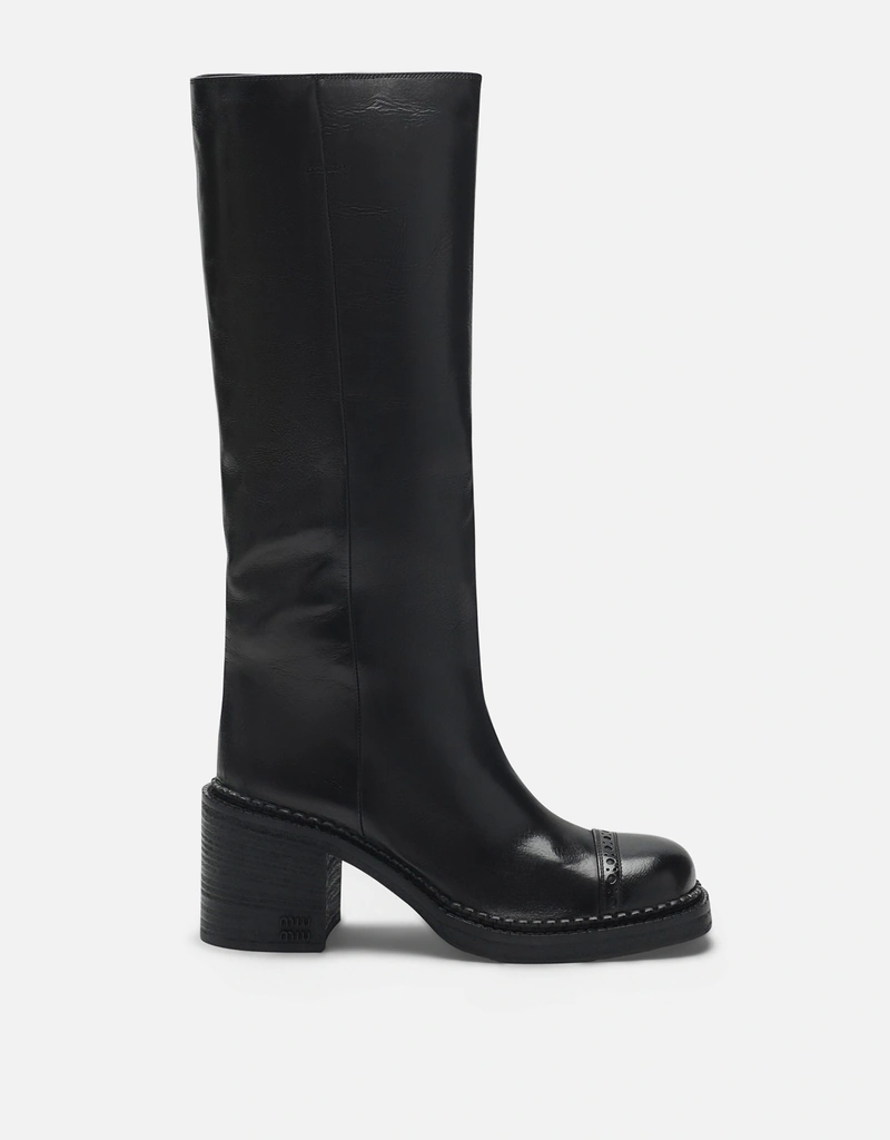 Miu Miu レザーバッファローバイカーブーツ (すべての新品) IFCHIC.COM
