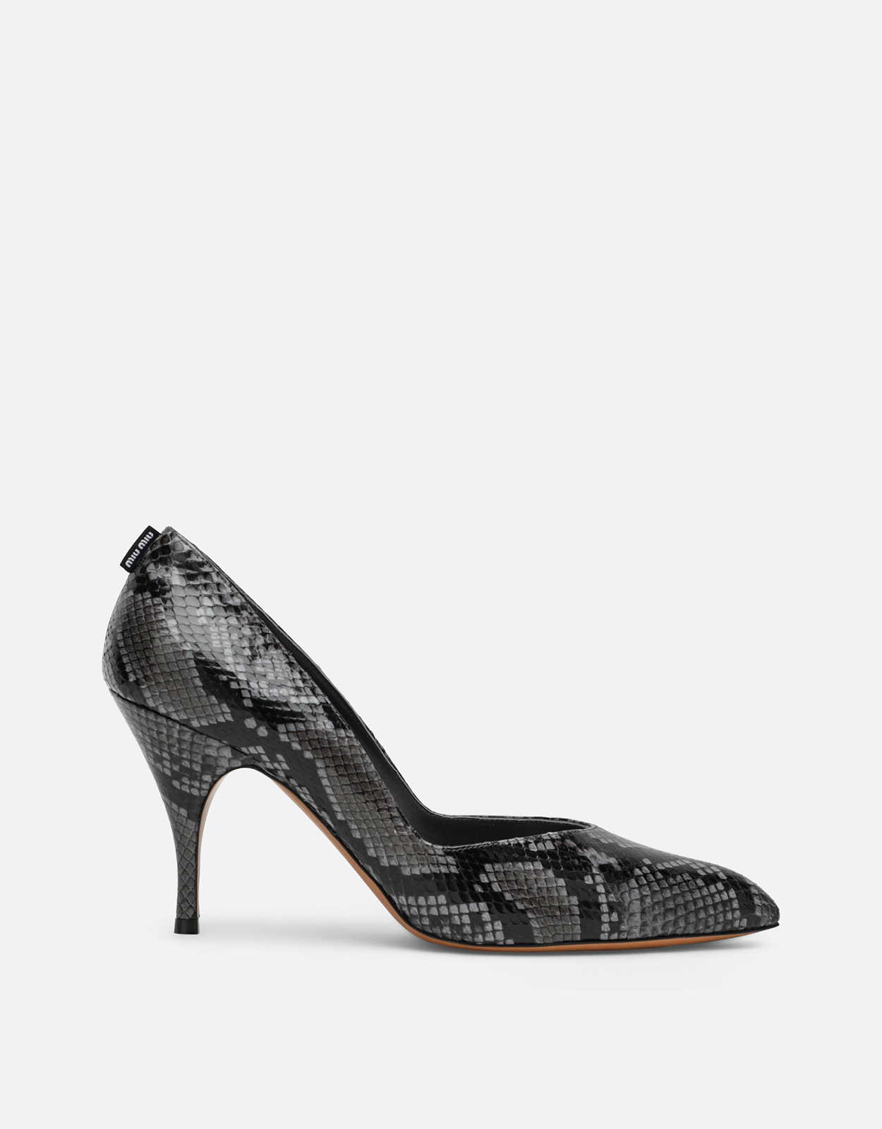 Miu Miu Python-Print Ayers Leather Pumps - IT 36.5
