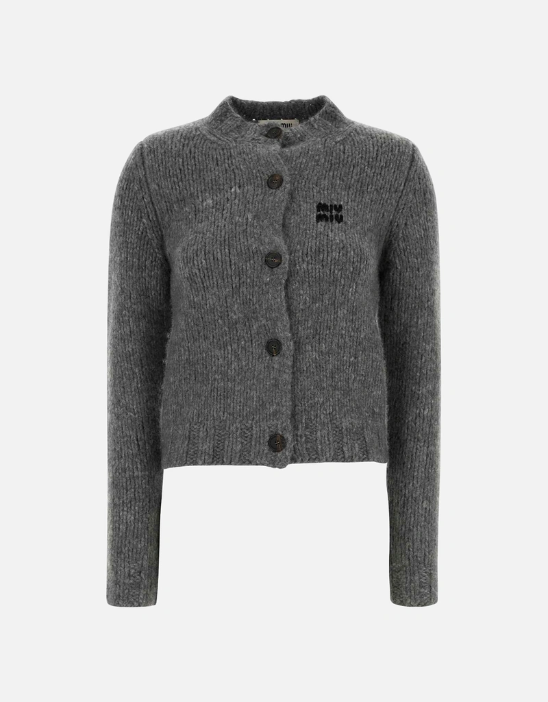 Miu Miu カシミヤ刺繍ロゴカーディガン (すべての新品) IFCHIC.COM