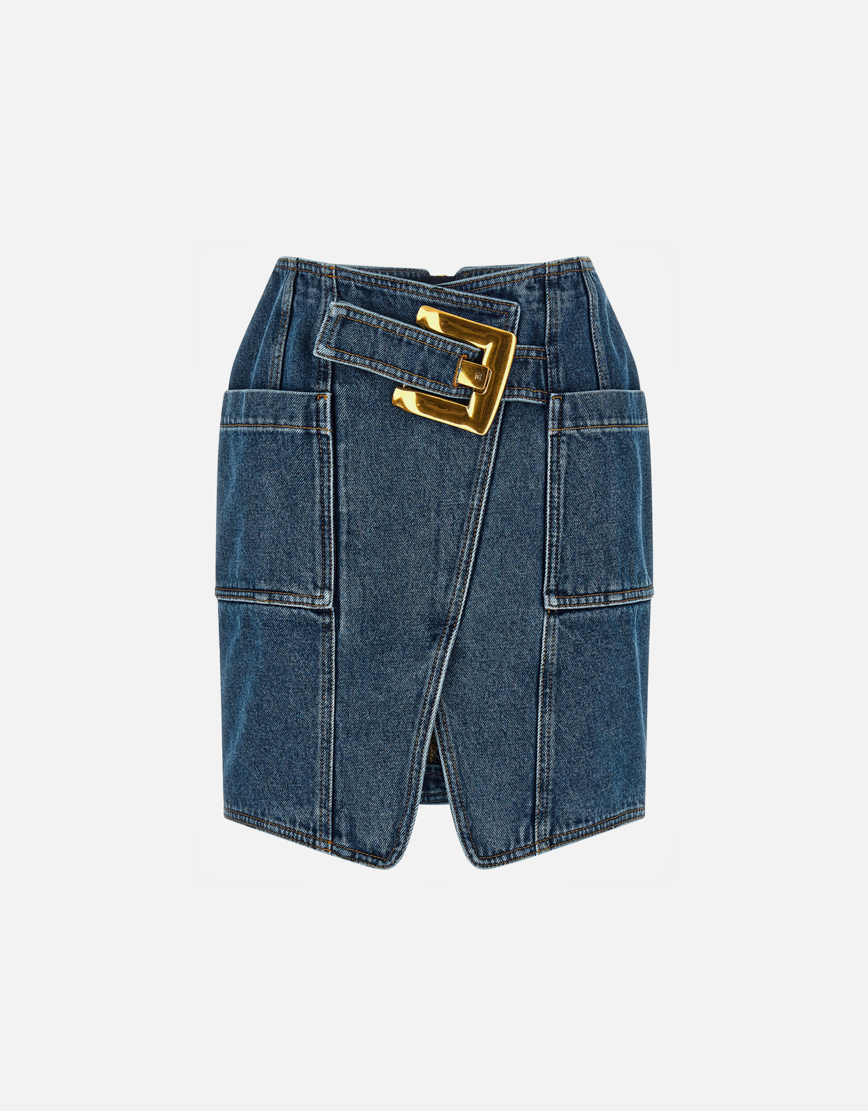 Balmain ベルト付きショートデニムスカート (すべての新品) IFCHIC.COM