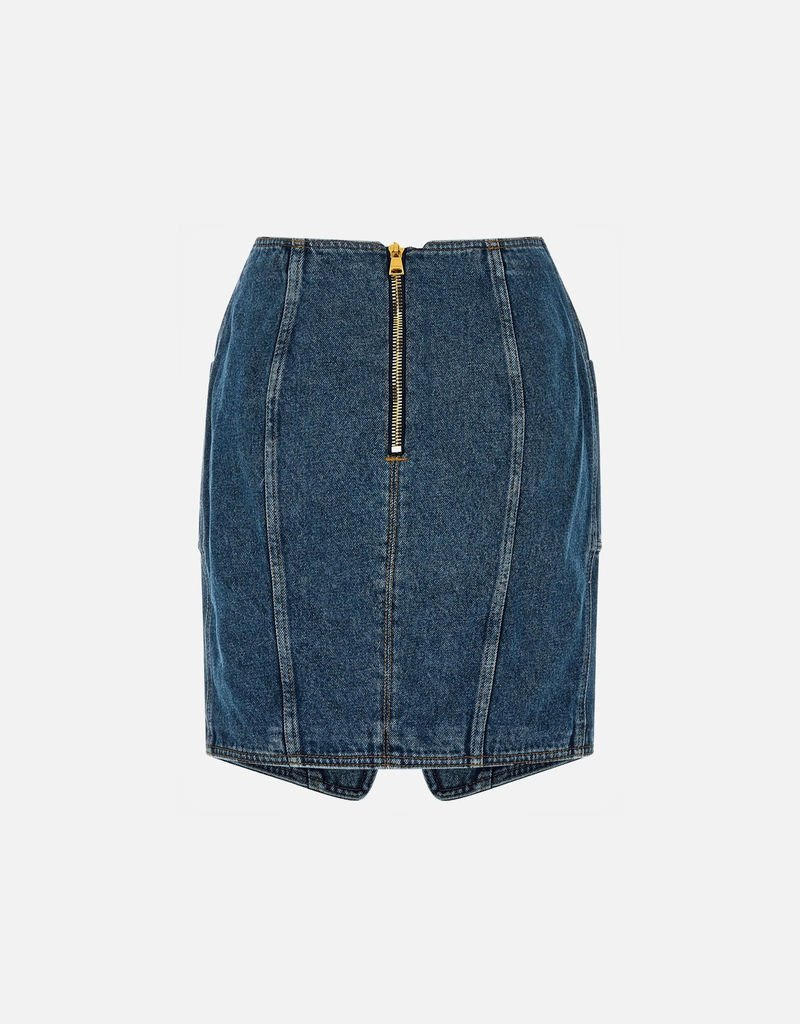 Balmain ベルト付きショートデニムスカート (すべての新品) IFCHIC.COM