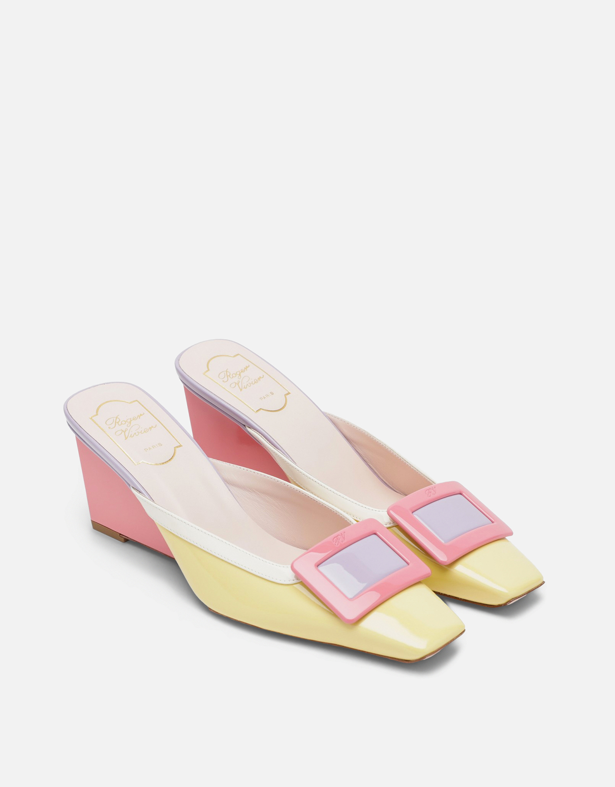 Roger Vivier ベルヴィヴィエ パテントカーフレザー ウェッジミュール